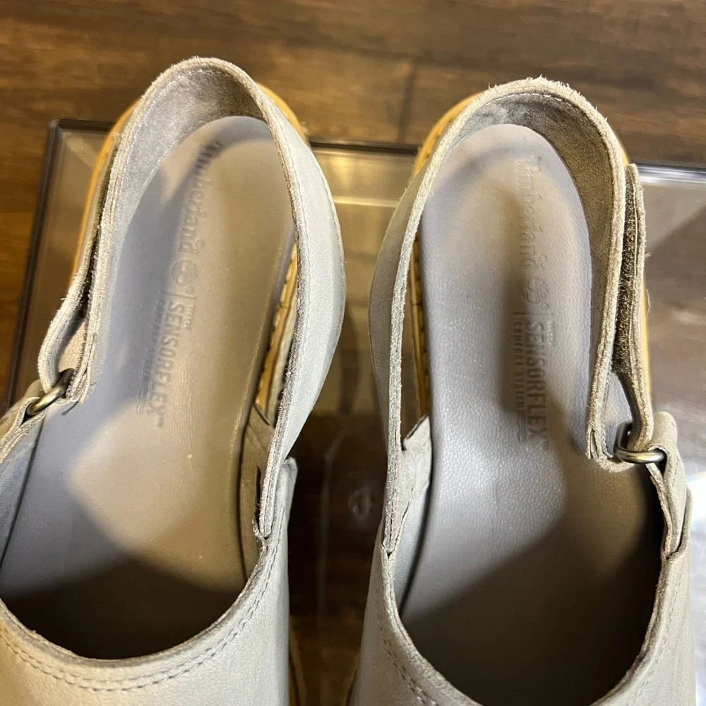 Timberland Emerson Point Peep Toe Wedge Sandals Size Women’s 8.5 Color Gray